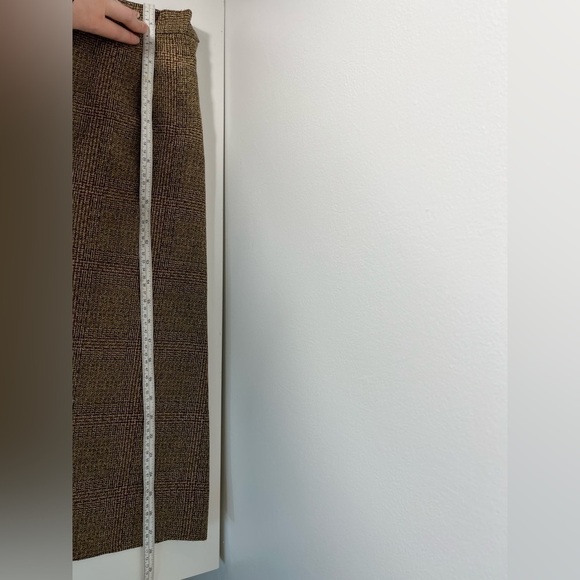 VINTAGE Wool Blend Wrap Skirt Khaki Colour Tartan Style Print, Great Condition - Picture 10 of 12